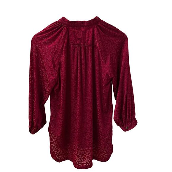 Anthropologie Susanna Burnout Velvet Button Down Blouse Top Size XS - Picture 6 of 8